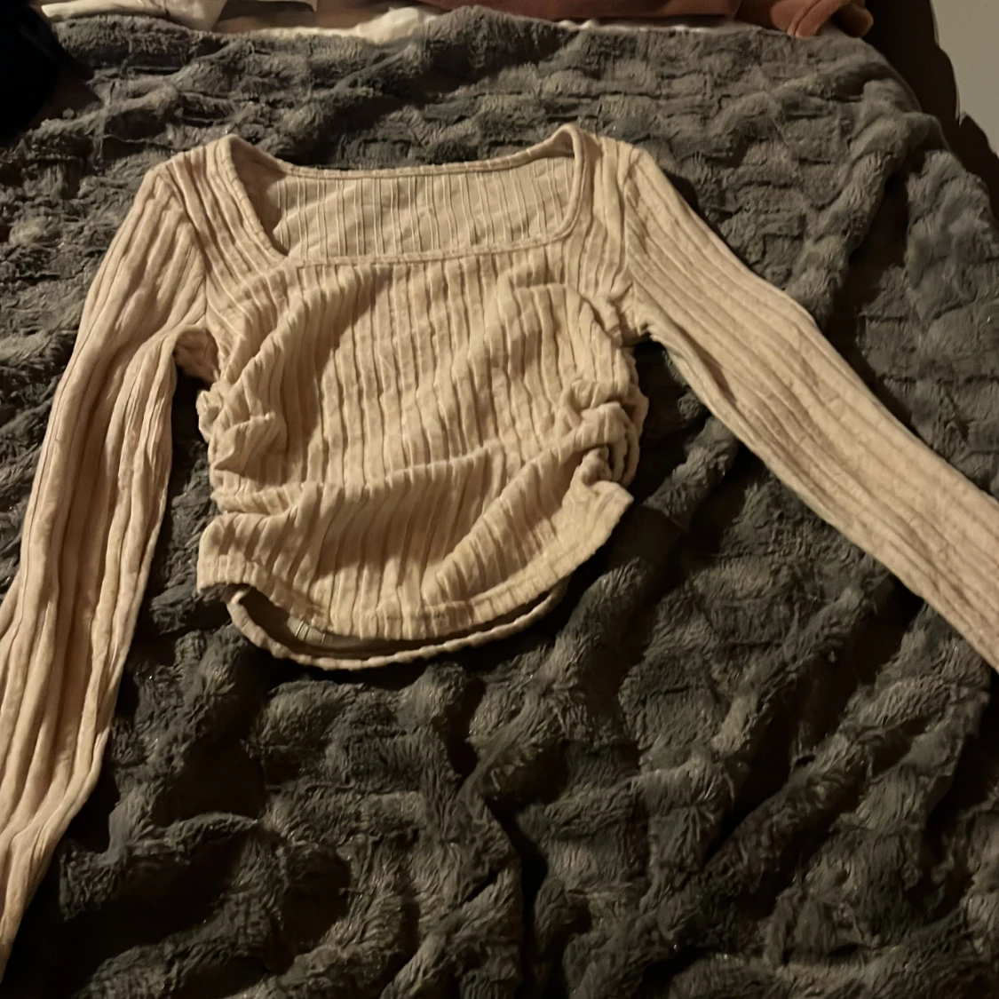 Beige ribbad topp från SHEIN