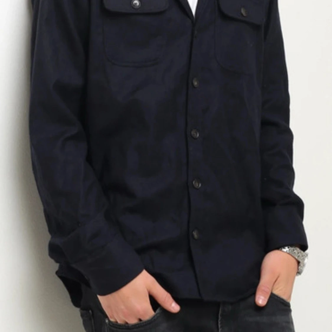 John Henric Mörkblå overshirt 