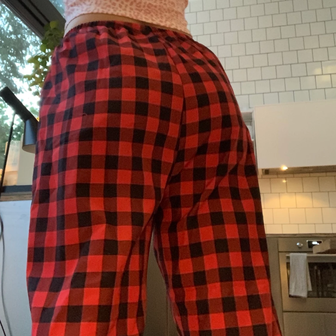 Rutiga pyjamasbyxor - 90