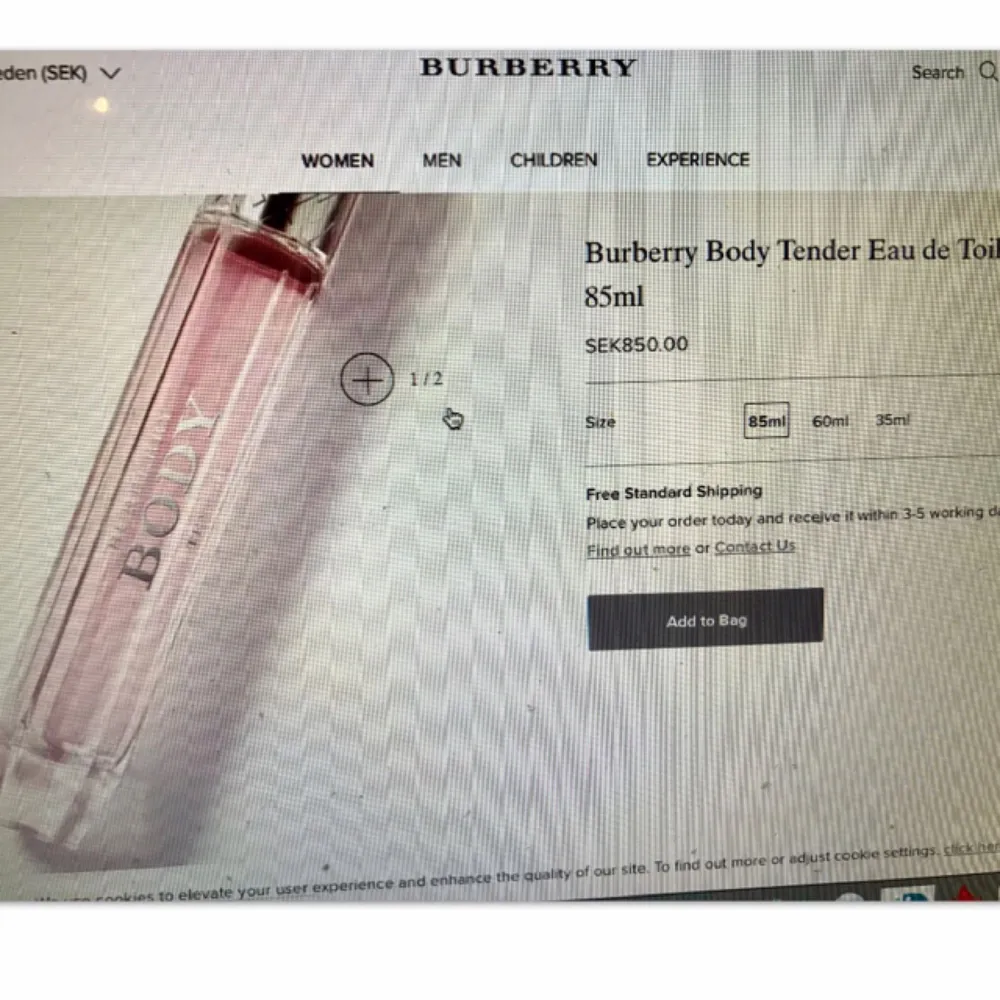 En helt ny oöppnad Burberry parfym 85 ml! Nyköpt-pris är 850 :- . Accessoarer.
