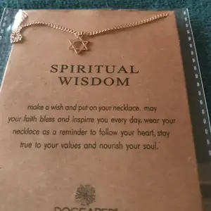 Guld pläterat Halsband med berlock som symboliserar ” spiritual wisdom” samt en kort sammanfattning av symbol & spiritual wisdom