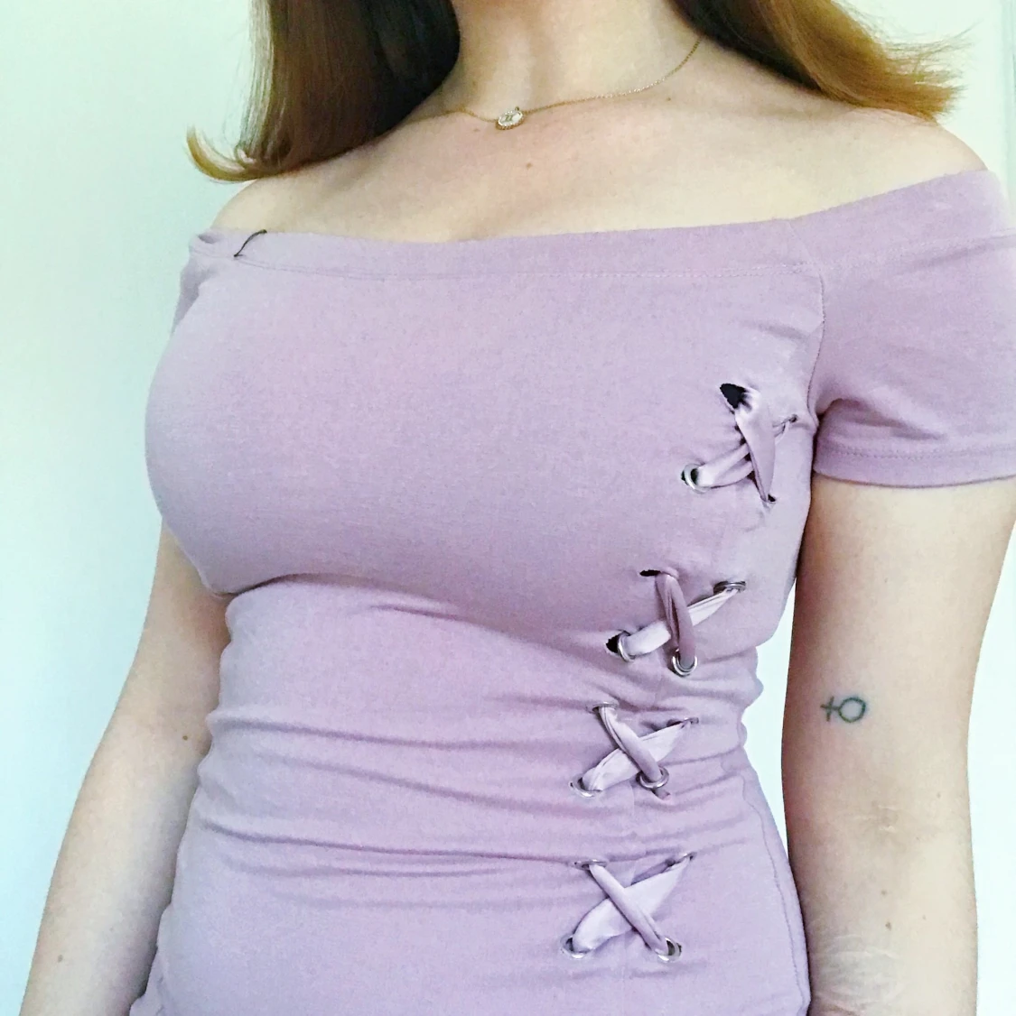 Lace up detail klänning - 91