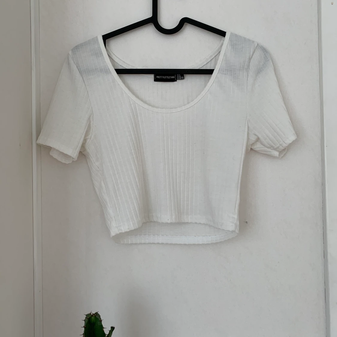 Ribbad vit topp - 90