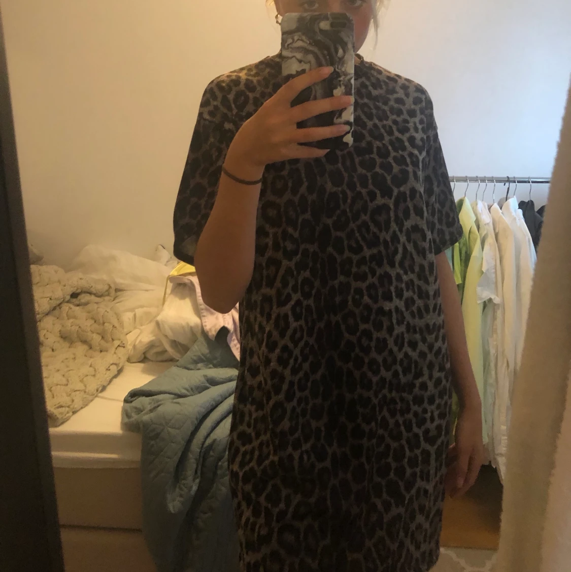 Leopard T-shirt klänning strl s