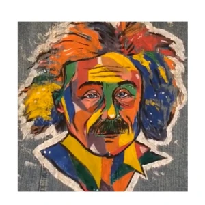 Jeansjacka custom  - Pösig jeansjacka med Albert Einstein kontakta @customhavana för önskad bild 