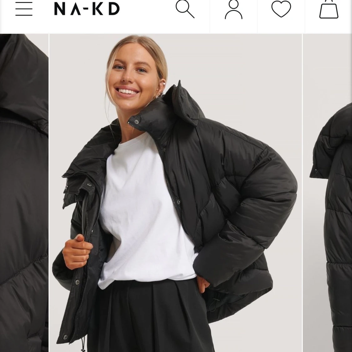 Puffer jacket med luva 