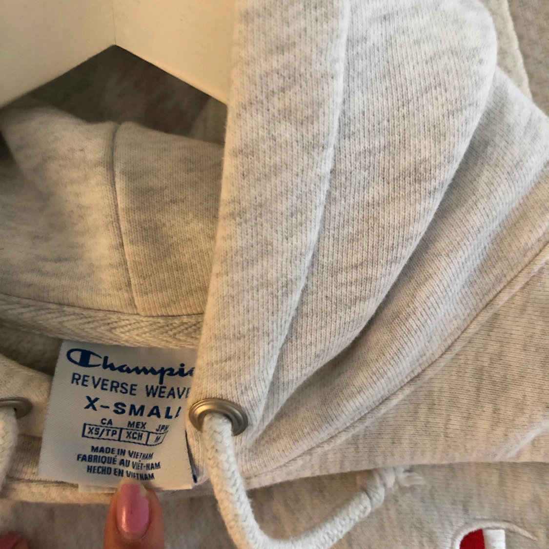 grå championhoodie  - 91