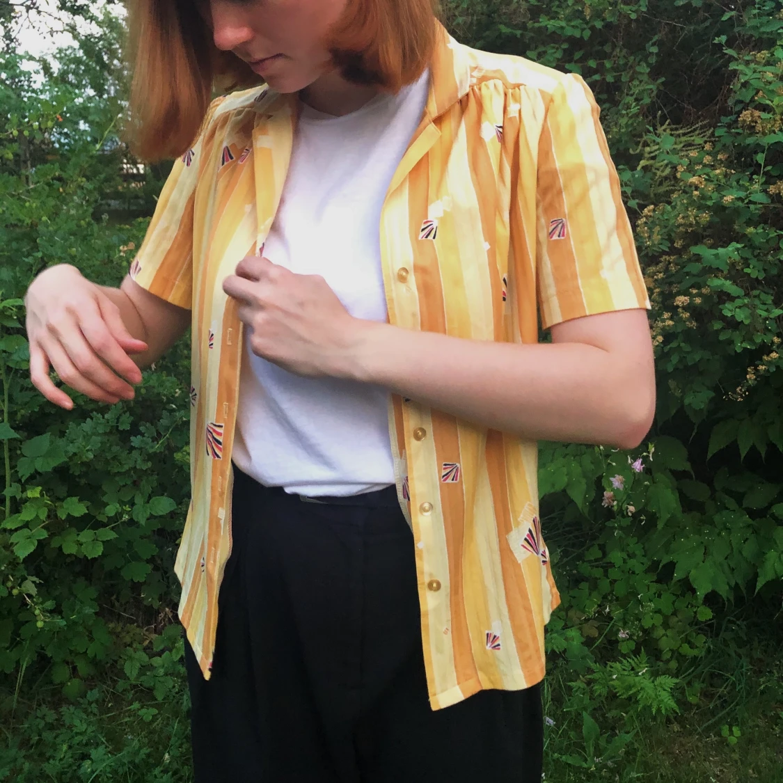 Gul orange skjorta - 90