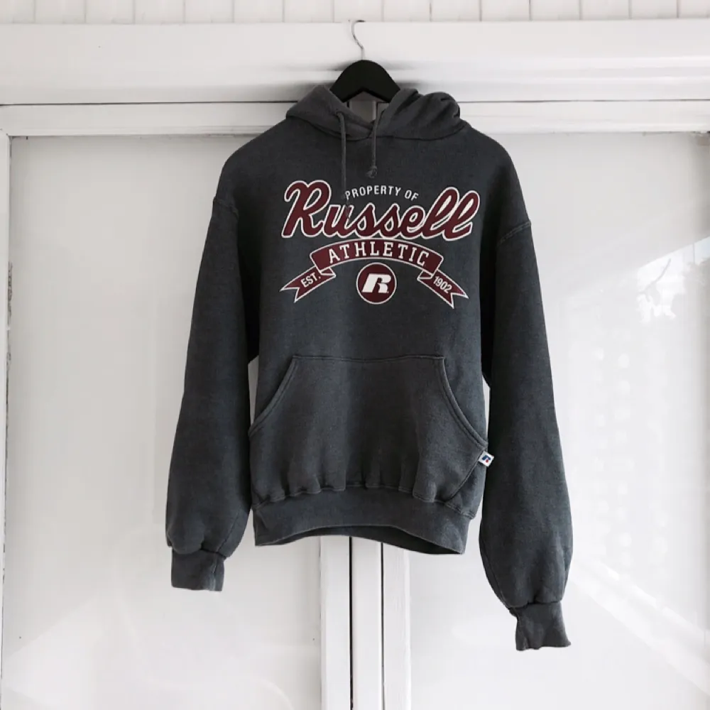 Skitsnygg vintage Russell Athletic hoodie köpt på 90-talet i USA! I perfekt slitet skick!. Hoodies.