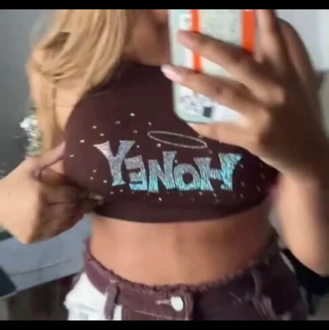 Söt brun tröja - 90