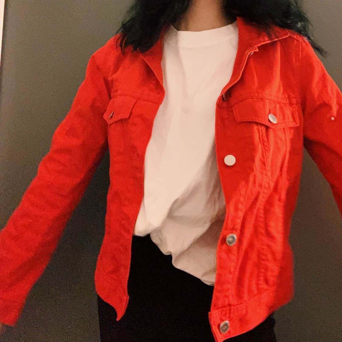 Röd Jeansjacka - 90