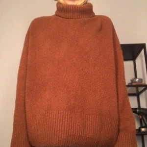 Brun stickad polotröja  - Stor, stickad, varm polotröja från &stories. Sparsamt använd. Storlek S.