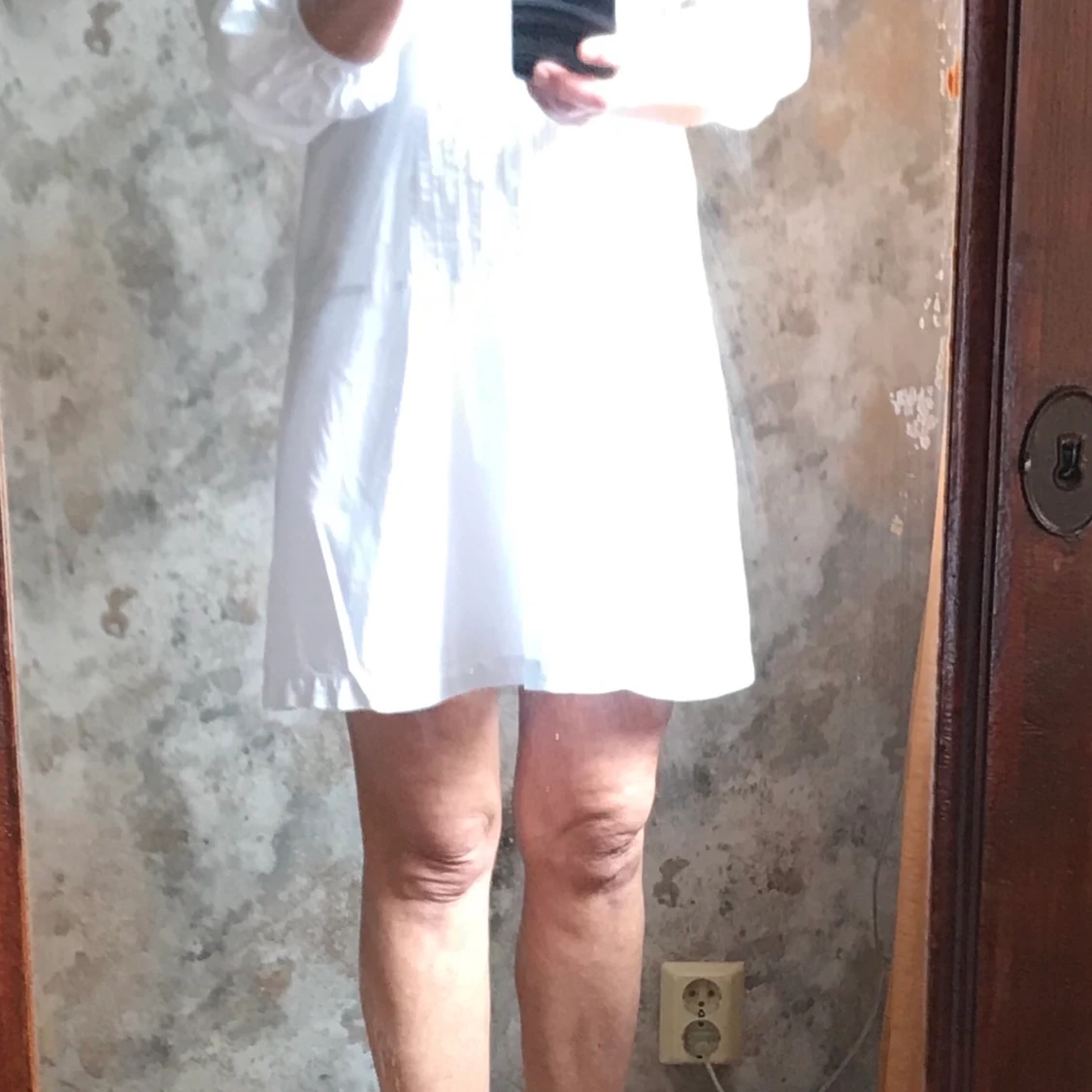 Vit klänning, oversize, s