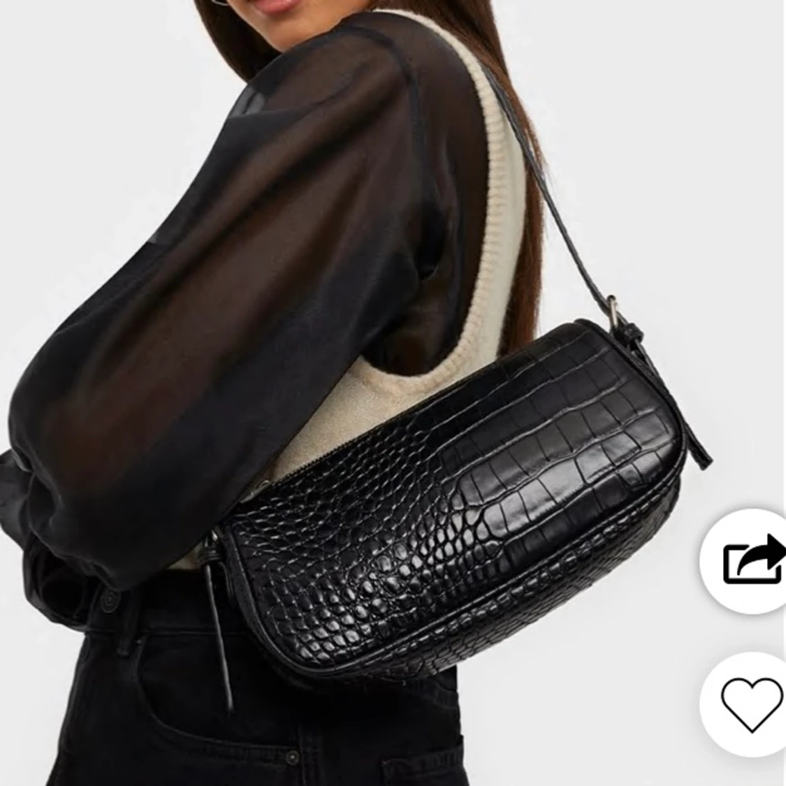 Svart baguetteväska