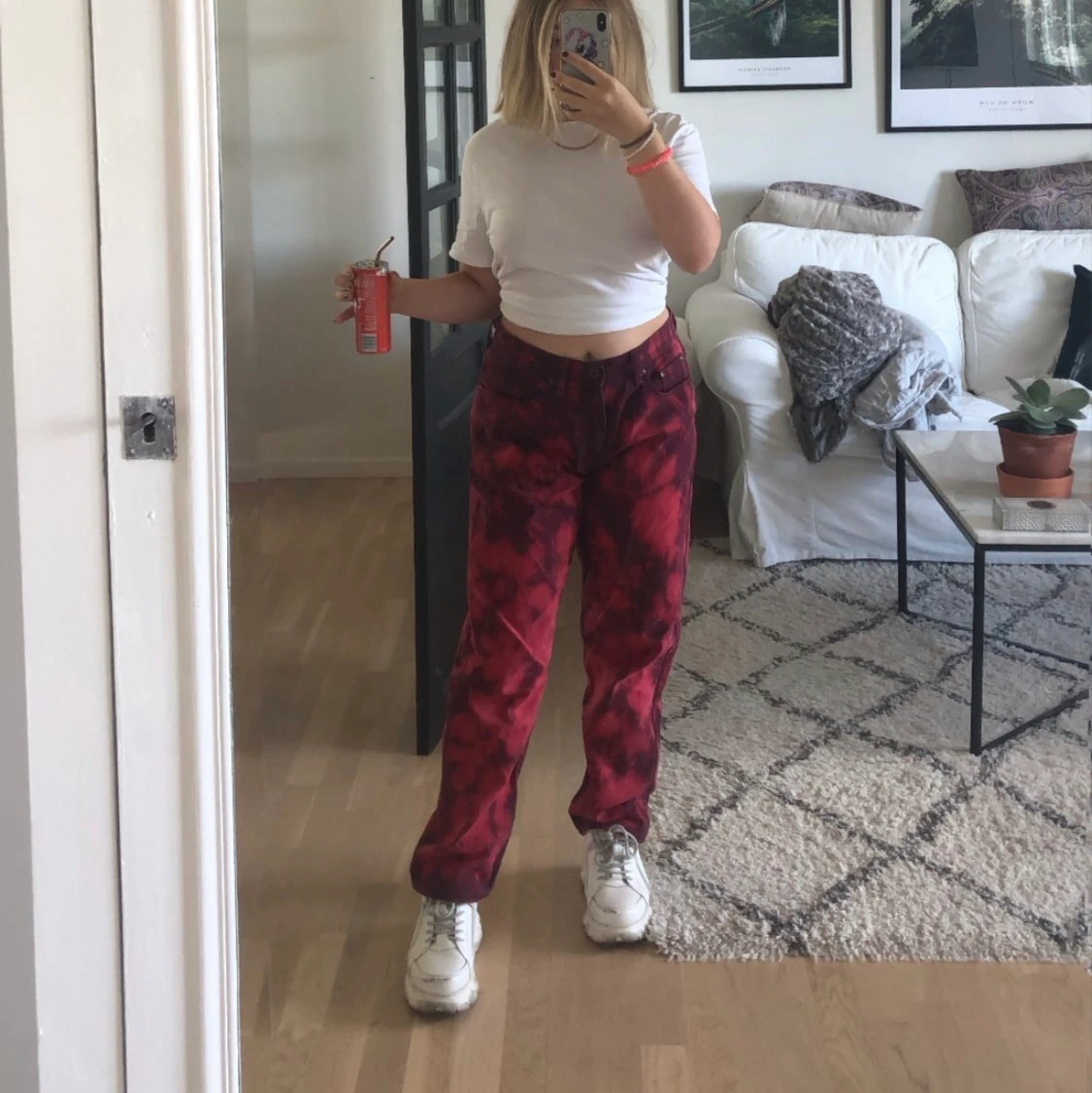 Ascoola rosa/röda jeans!