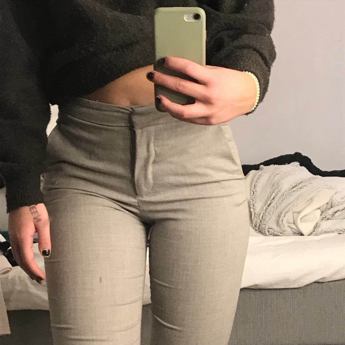 Beiga kostymbyxor  - 90