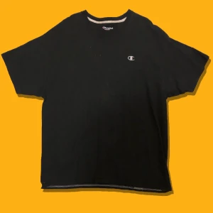 Vintage Champion T-Shirt - Champion T-shirt Bra vintage skick. Storlek: XL Svart t-shirt med broderad logga i silver. Armhåla till armhåla : 54cm Inga hål eller synliga fläckar.  Budgivning sker i kommentarerna (minsta höjning 10kr). BUD 80kr KÖP NU 130kr.  Frakt tillkommer på 63kr (postnord spårbart).