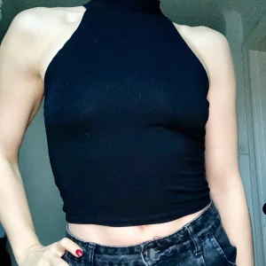 Hög hals topp svart - Höghalsad kort svart top i storlek S. 👗 5 plagg för 200 👗