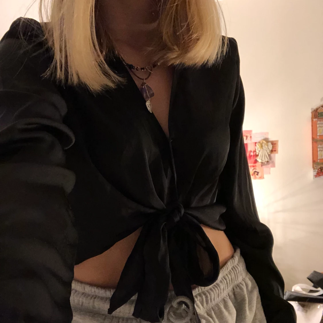 Svart knyt topp strl xs