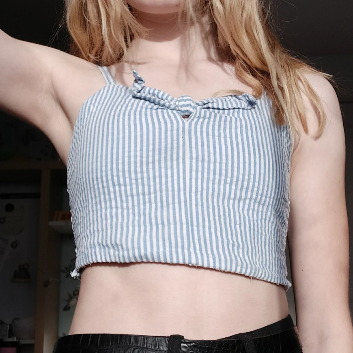 Blå randig topp XS - 91