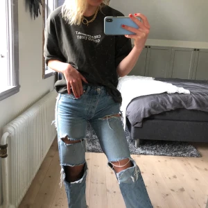 Grön t-Shirt med tryck - Från Zara, oversized grön tisha med vitt tryck 