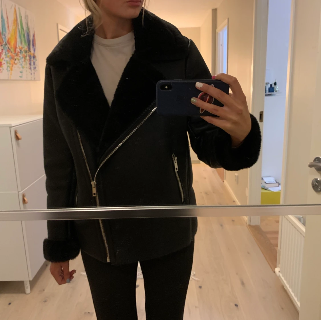 Skinnjacka med foder  - 90