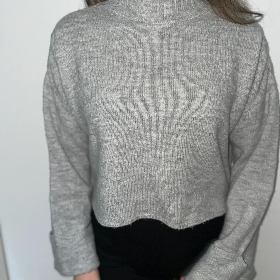 Stickad tröja med polo - 91