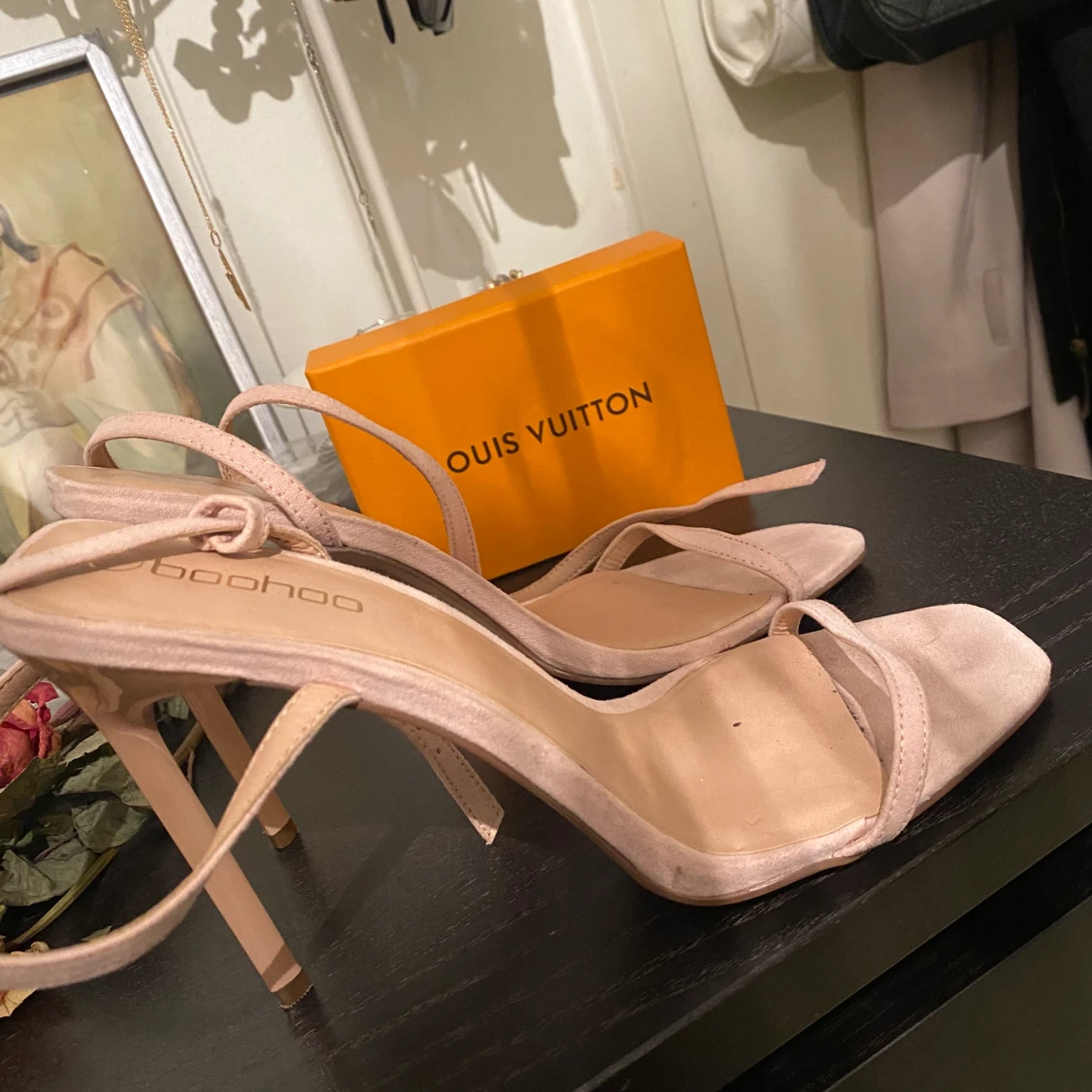 Ljusrosa / Beiga klackskor