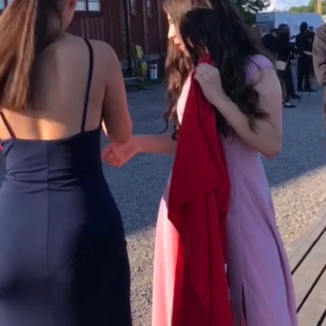 Mörk blå slit bal klänning - 91