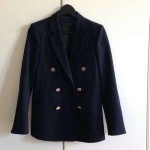 Navy blue Zara Woman Studio jacket with golden buttons. Worn only 2-3 times.