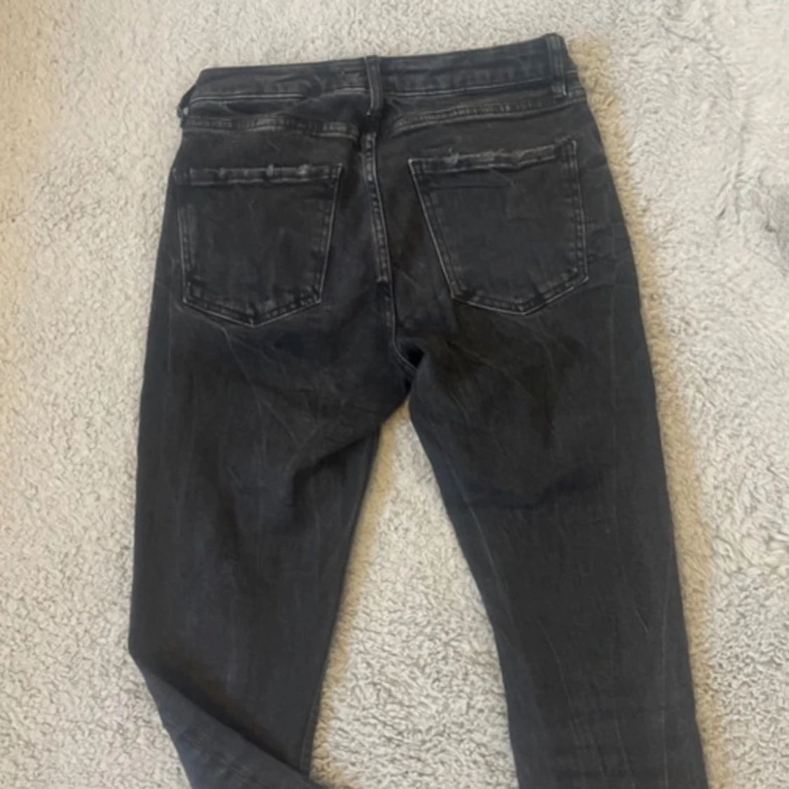 Mörkgråa lågmidjade jeans - 90