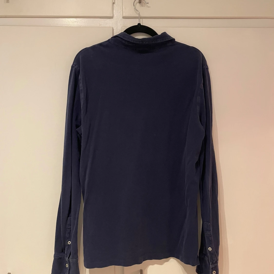 Blå långärmad pikétröja från Ralph Lauren - 90