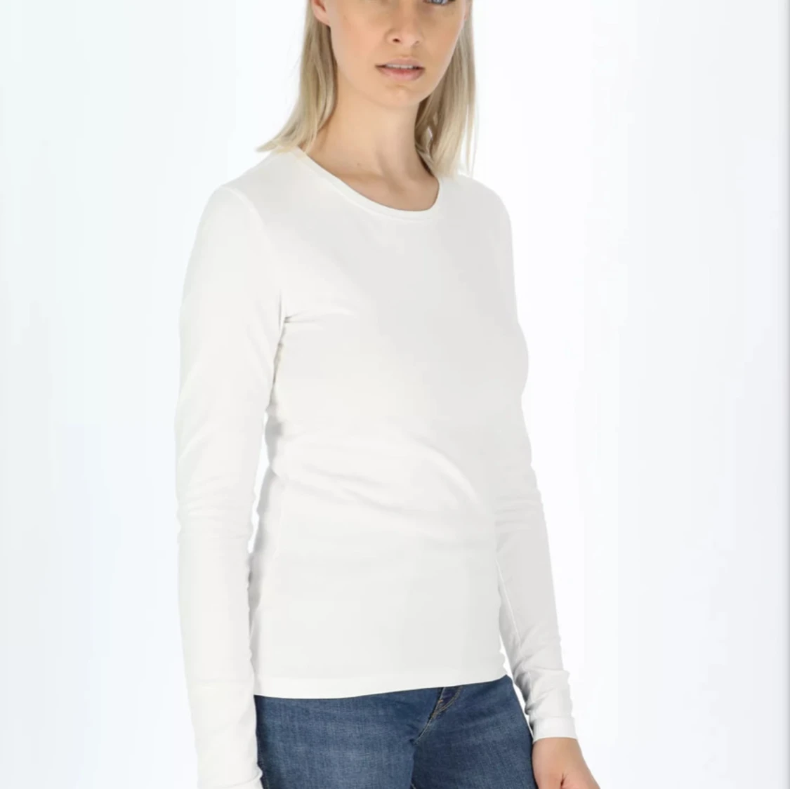 Vit långärmad tröja - 92