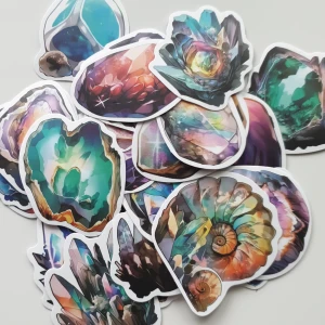 25st kristaller klistermärken/stickers  - Klistermärken/stickers Motiv: kristall,  Antal: 25st  Skick: ny/oanvänd Kul att använda till pyssel, scrapbooking och annat. Kan tex användas till att dekorera din bärbara dator, skateboard, resväska, 