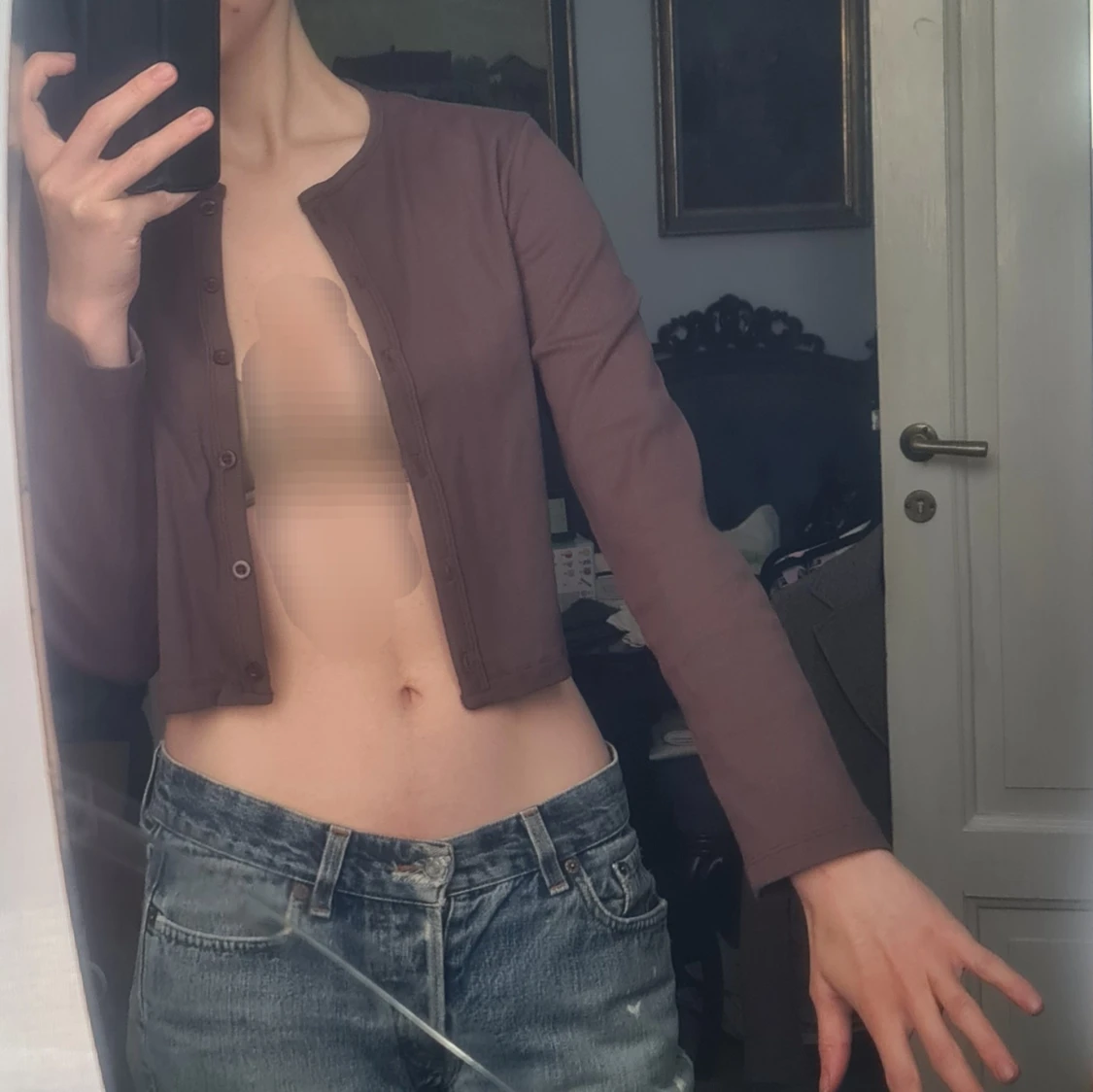 Kofta/topp brun L - 92