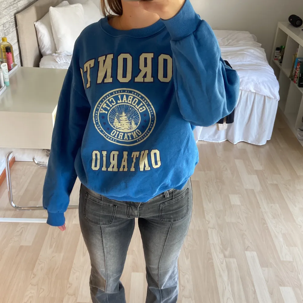 superskönt sweatshirt från Pull&bear! Använd men i bra skick!!😍. Tröjor & Koftor.