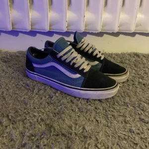 Vans - Snygga Vans sneakers i blått och svart med vit sula och klassisk snörning. Perfekta för en avslappnad stil. Prutmån finns 