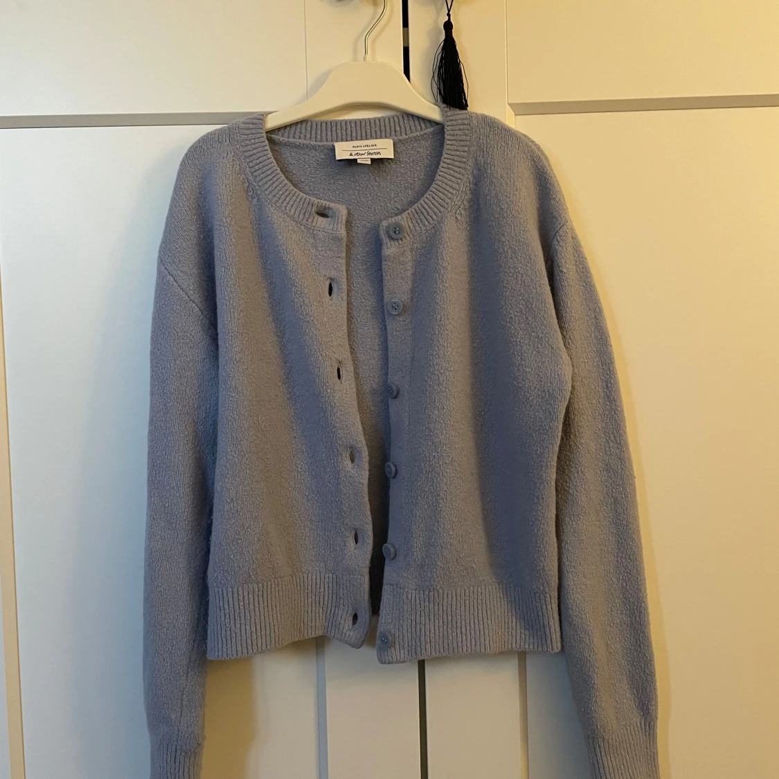 Blå stickad kofta! - 90