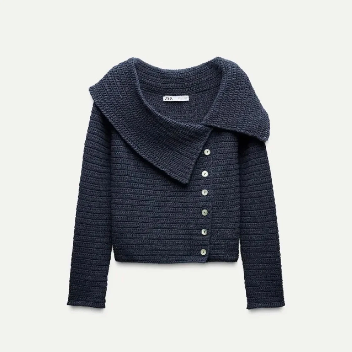 Mörkblå stickad kofta från Zara