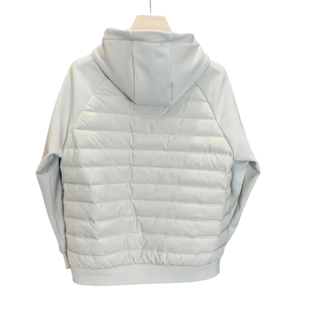 Beige quiltad jacka med huva - 3