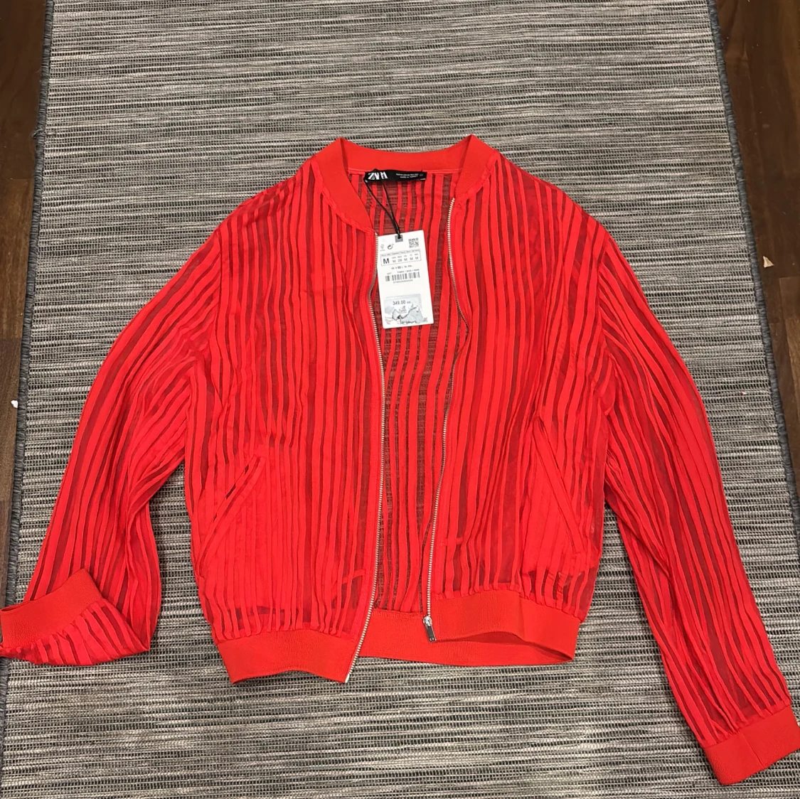 Röd randig bomberjacka från Zara - 1