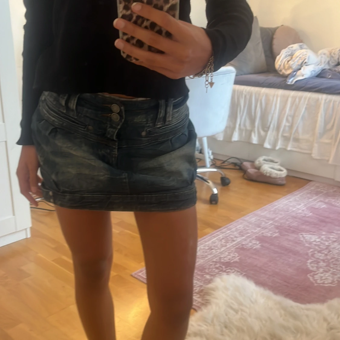 Lågmidjad jeanskjol  - 91