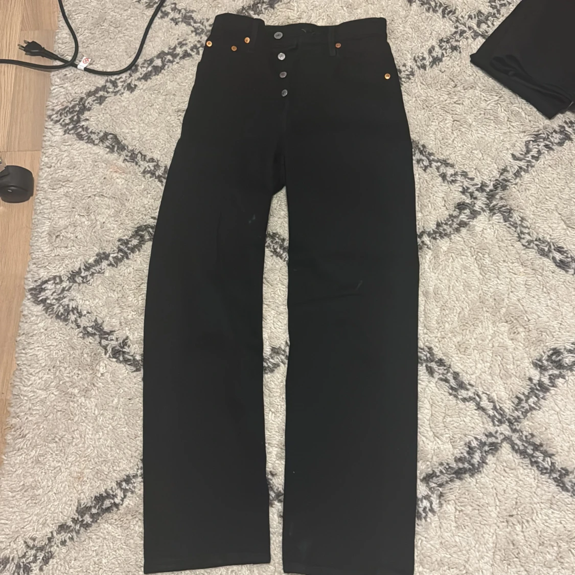 Svarta Levi's Ribcage Straight Jeans