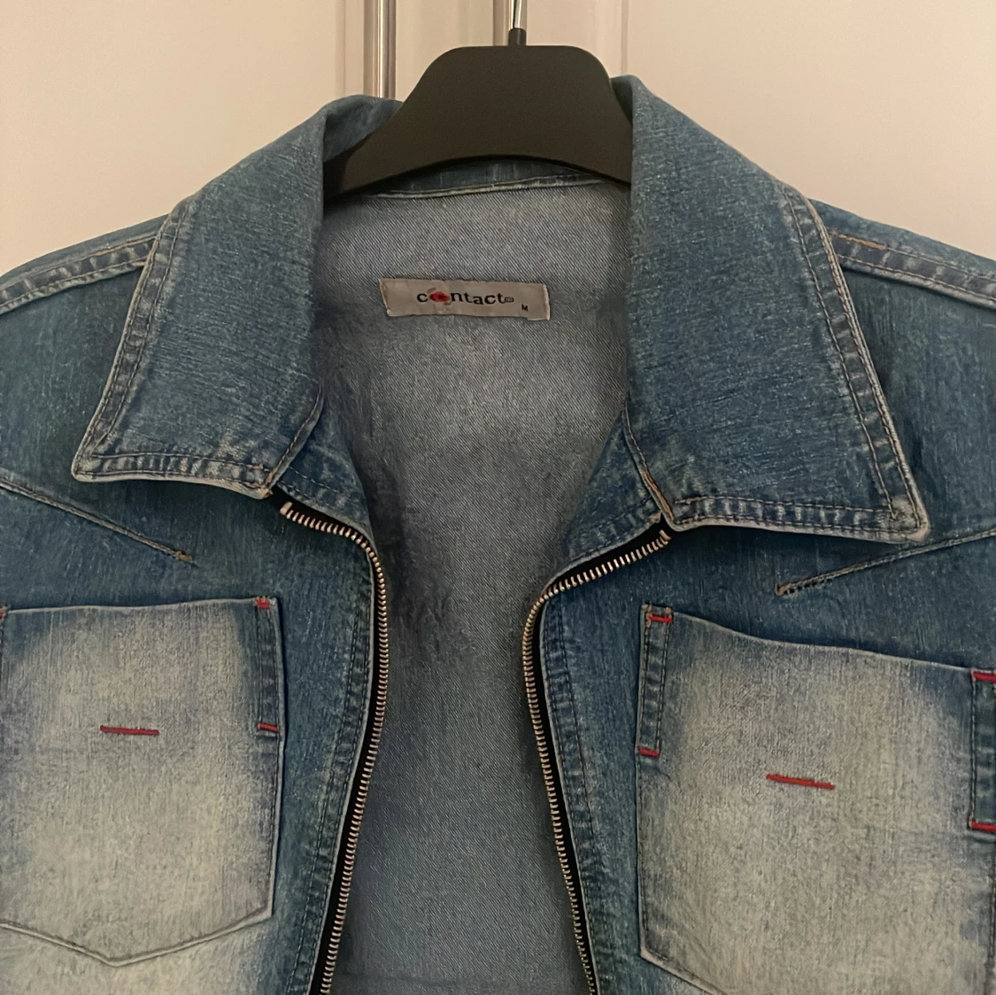 Blå jeansjacka från Contact - 90