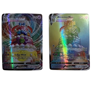 Pokémon VMAX-kort - Säljer en samling av Pokémon VMAX-kort med holografisk design. Inkluderar Alcremie VMAX, Orbeetle VMAX, Drednaw VMAX, Gardevoir VMAX, Inteleon VMAX, Coalossal VMAX och Eternatus VMAX. Perfekt för samlare och Pokémon-entusiaster!