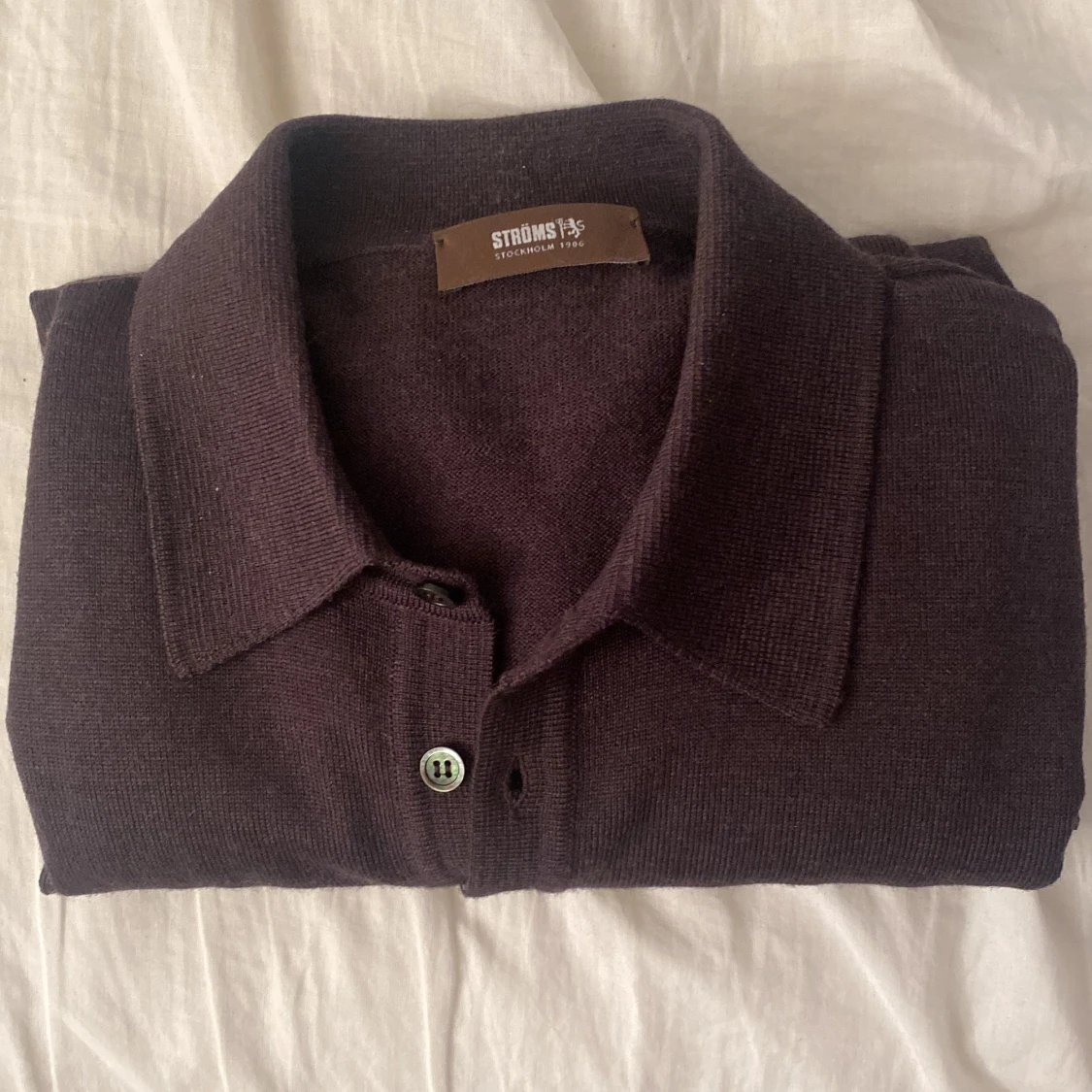 Mörkbrun pikétröja från Ströms - 90