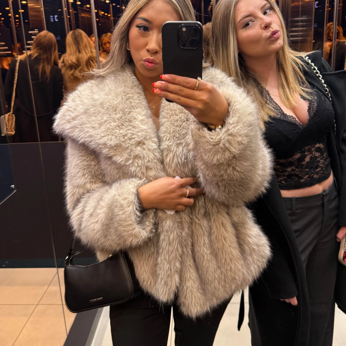 Beige pälsjacka - 91