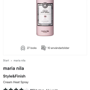 Maria Nila Cream Heat Spray helt ny! - Säljer en Maria Nila Cream Heat Spray, köpt från Lyko för 279 men säljer för 200. inget använt alls helt ny. kom inte till användning för har börjat ha mitt naturella lockiga hår. perfekt för att inte bränna håret när man stylar de med värme. skriv om ni har frågor!