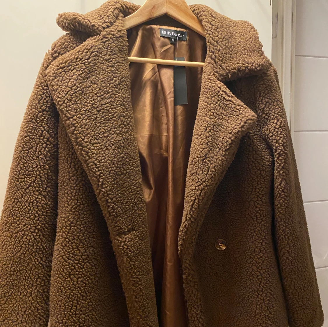 Brun teddyjacka - 90