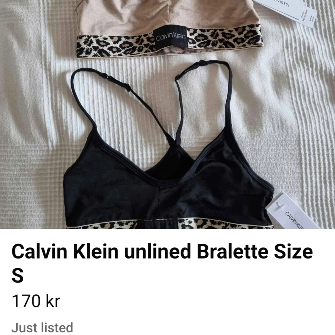 Calvin Klein bralette i svart och beige